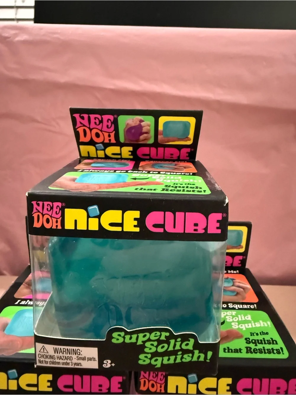NeeDoh Nice Cube Kids Learning Toy - Pink and Blue Squish Cubes